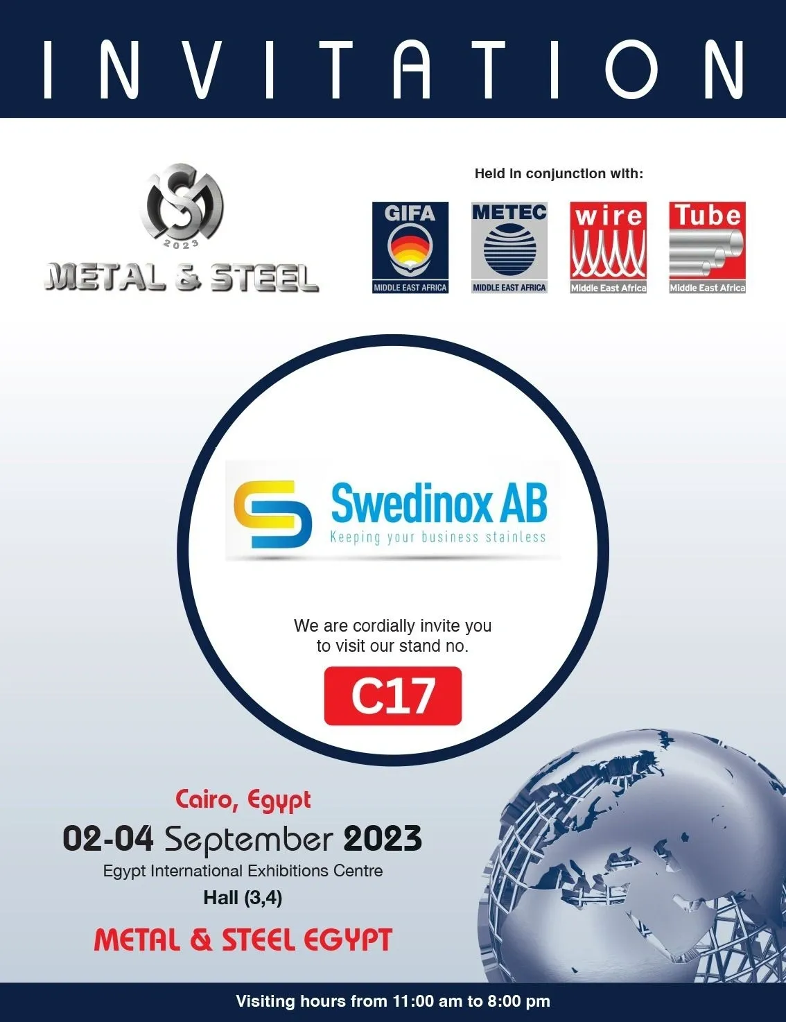 Metal & Steel Egypt trade show invitation